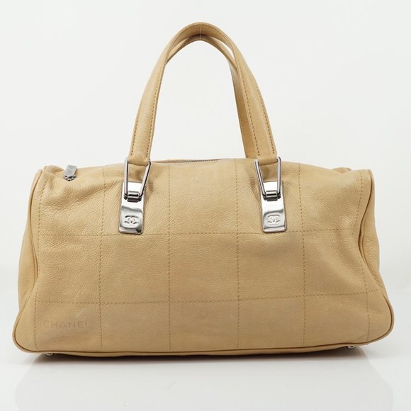 Auth Chanel Hand Bag Beige Cavier Skin #5718C32 - Picture 3 of 12